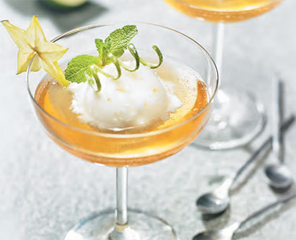 Nage de sorbet citron pétillant