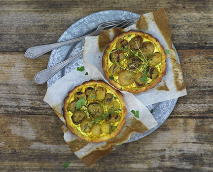 Tarte fine aux petits oignons et ricotta curry
