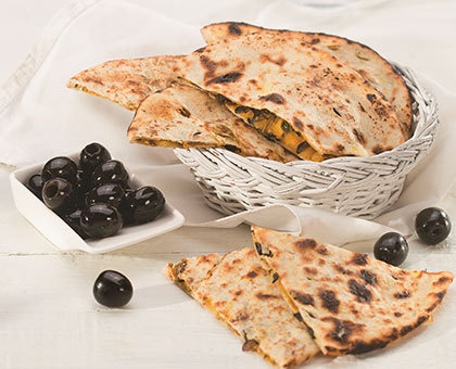 Naan aux olives et curry
