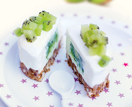 Cheesecake au cœur coulant de kiwi