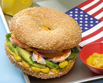 Bagel « West coast » à la moutarde French’s