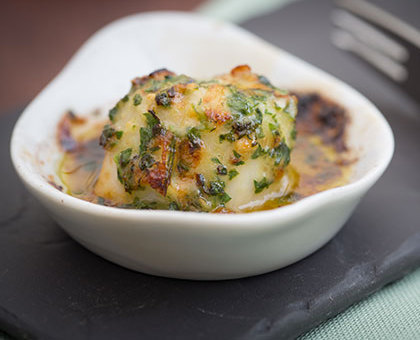 Coquilles Saint-Jacques gratinées au beurre de nougat