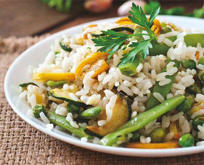 Risotto de légumes verts bio