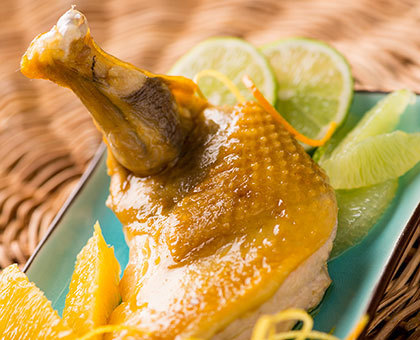 Cuisses de pintade au citron vert et vinaigre balsamique