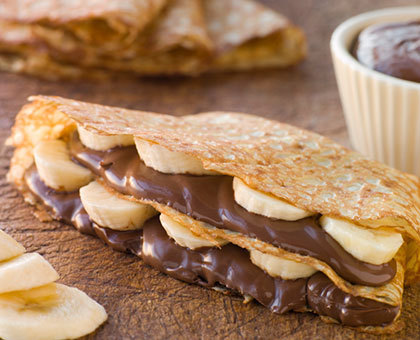 Gâteau de crêpes banane chocolat