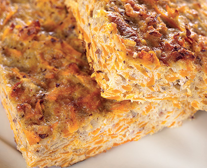 Clafoutis de carottes, curry & noisettes