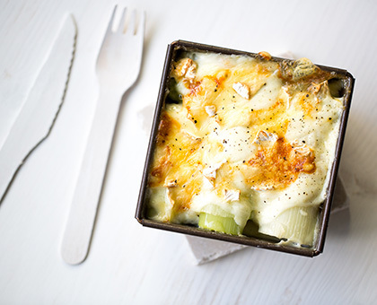 Gratin de poireaux au brie de Meaux