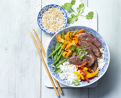 Power bowl au magret de canard Montfort façon bibimpap