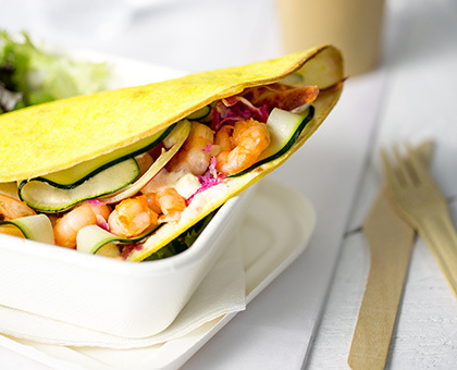 Tacos à la crème aux épices et aux crevettes