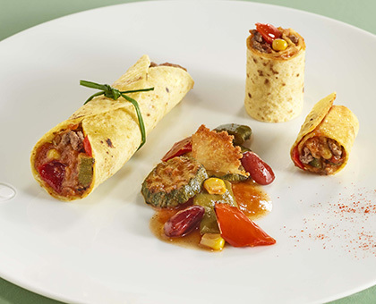 Enchiladas de boeuf aux légumes cuisinés a la mexicaine