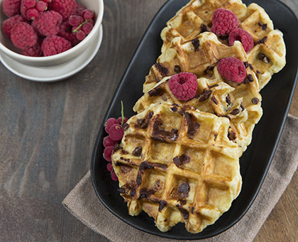 Gaufres liégeoises aux pépites de chocolat