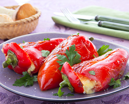 Poivrons farcis au cabécou