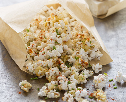 Pop corn au reblochon et a la ciboulette