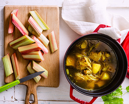 Tajine de veau à la rhubarbe