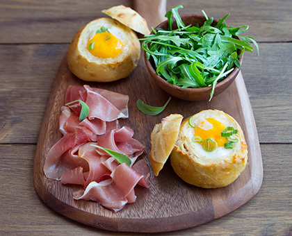 Petits pains cocotte & jambon cru