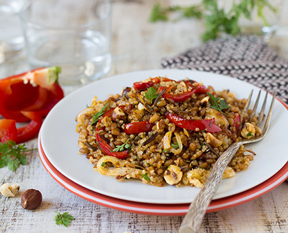 Poêlée aux 4 céréales Danival, poivrons & noisettes