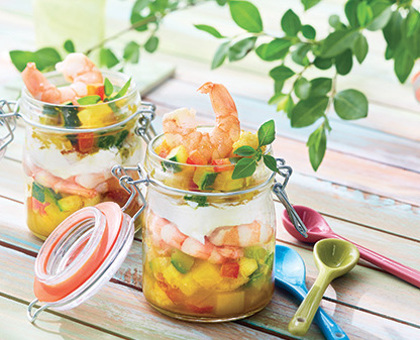 Verrines de crevettes sucrées-salées