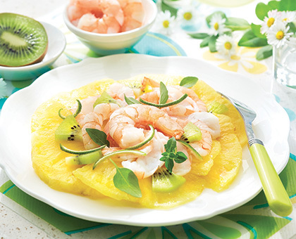 Carpaccio de crevettes et ananas