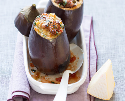 Aubergines farcies au reblochon et à l’agneau