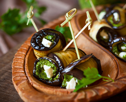 Aubergines pesto chèvre au barbecue