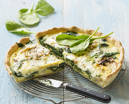 Tarte reblochon, fenouil et épinards