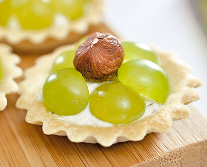 Mini-tartelettes raisin-noisette