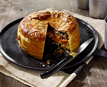 Tourte feuilletée aux légumes et mozzarella