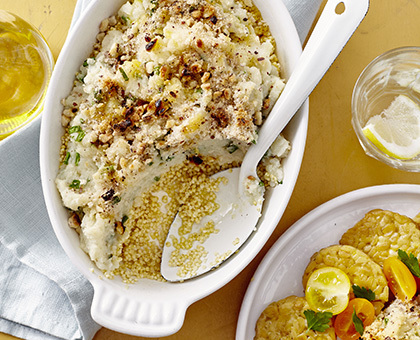Gratin de purée de chou-fleur au millet
