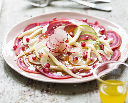 Carpaccio de légumes au reblochon
