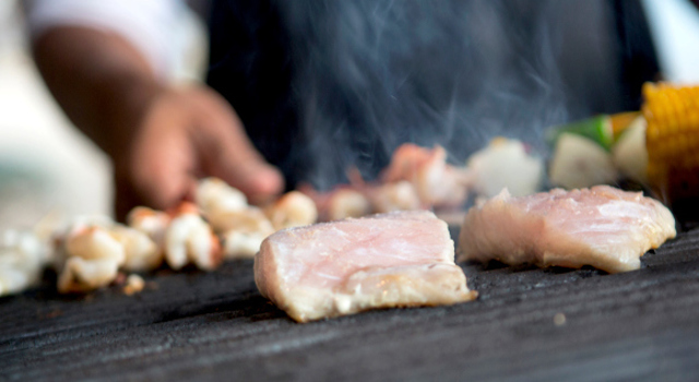 Bar flambé au cognac