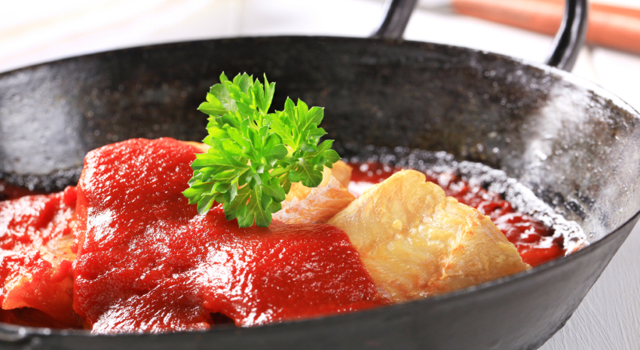 Emincés de julienne sauce mexicaine