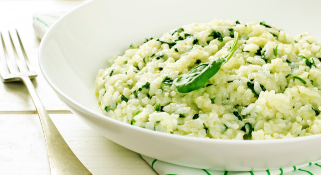 Riz à la menthe et aux épinards