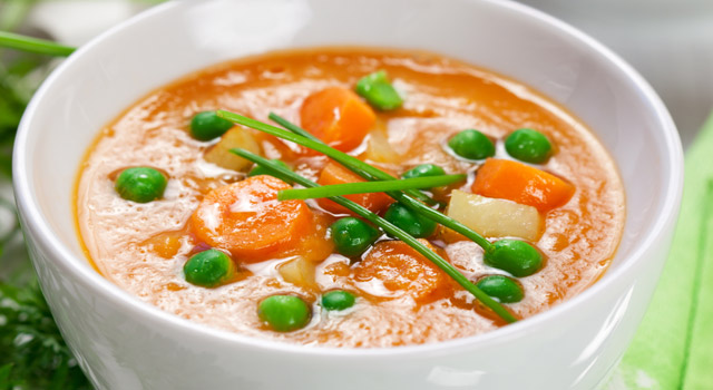 Soupe de carotte aux févettes