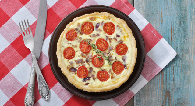Quiche tomate et jambon de pays