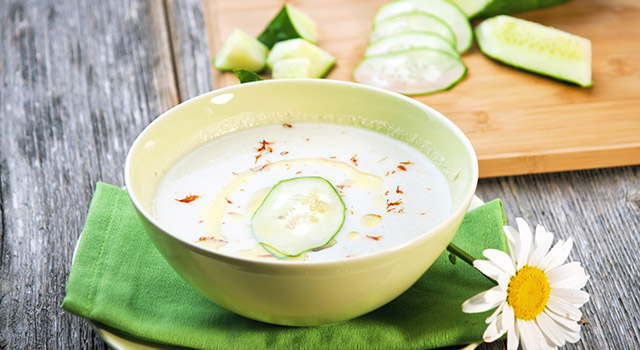 Soupe glacée au concombre
