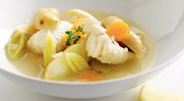 Pommes de terre et nage de lotte