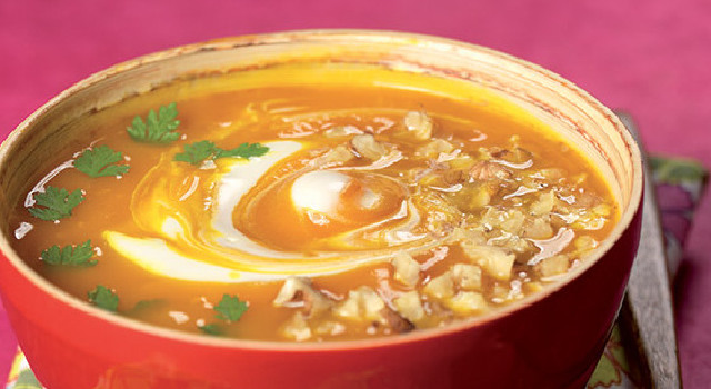 Soupe de potimarron aux noix