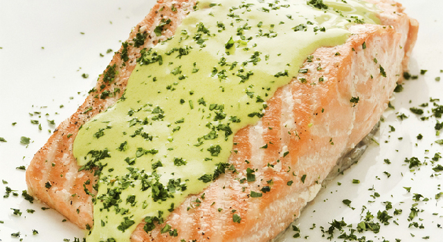 Saumon à la sauce au thé vert matcha