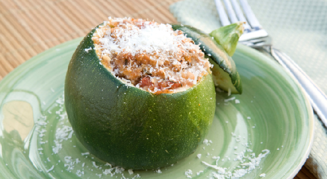 Courgettes rondes farcies à la parisienne