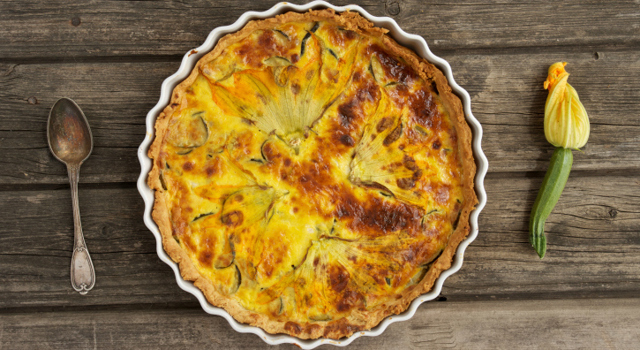 Quiche à la courgette et au basilic