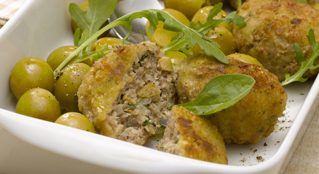 Croquettes de veau aux olives vertes