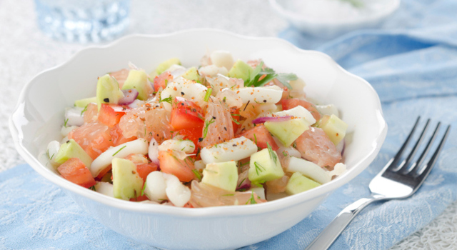 Salade mêlée au pamplemousse