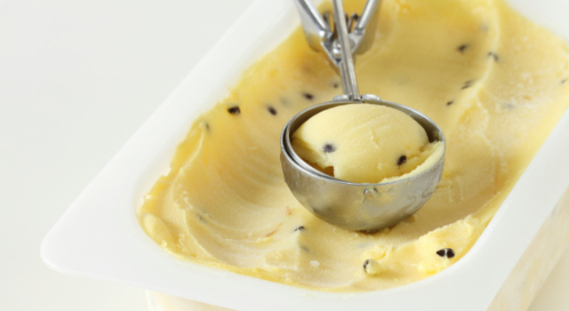 Sorbet au coing et pépins de grenade