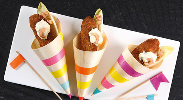 Croquettes d’endives et crevettes grises