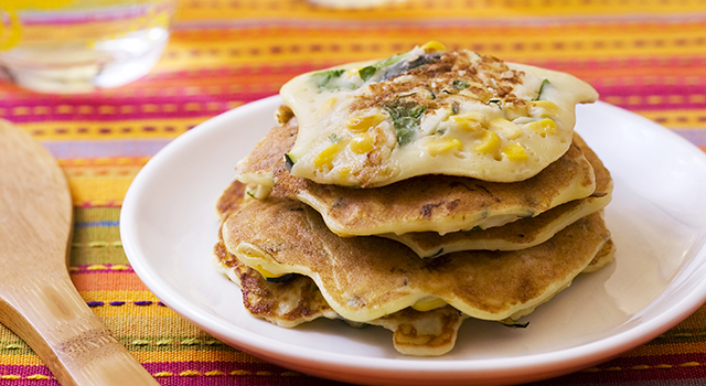 Pancakes maïs courgettes