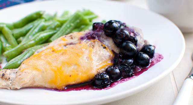 Cuisses de poulet sauce myrtille