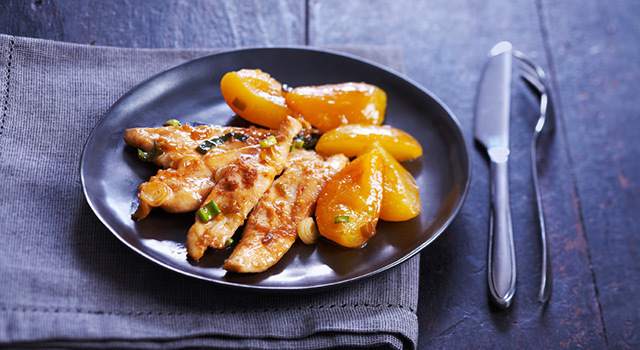 Aiguillettes de poulet aux abricots