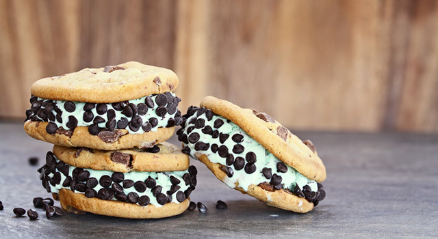 Sandwichs glacés menthe chocolat