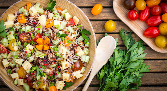 Salade de riz au gouda