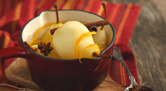 Poires à l'orange et au Cognac